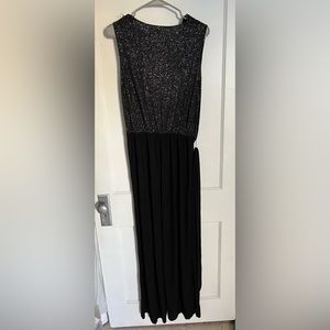 SIZE L - womens black sparkly jumpsuit
